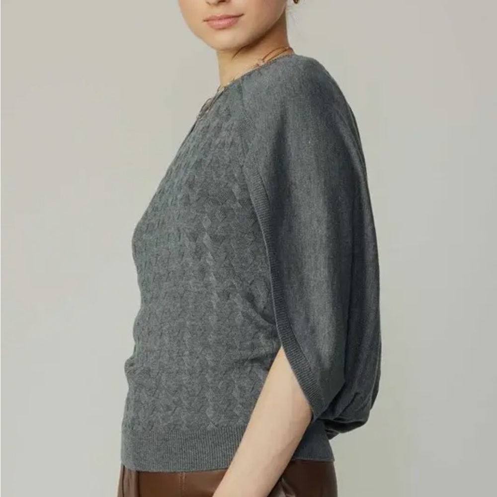 NWT Current Air Gray Knit Cape Sweater Top - 
 Anthropologie Style - Picture 4 of 5